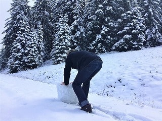 ドイツの山の上はもう銀世界だー！