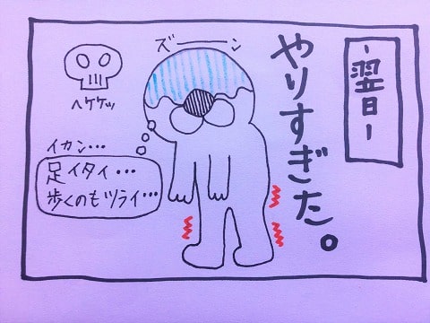 f:id:akane1033:20180915191226j:plain 【絵日記】久しぶりに運動したら、、、