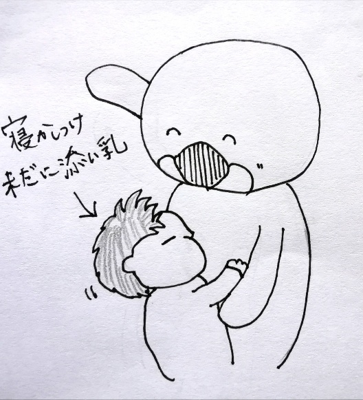 【育児絵日記】寝る前に母の上をゴロゴロする生後10ヶ月の赤ちゃん